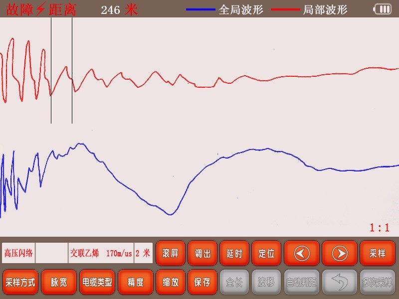 GDBN-C2000沖擊閃絡(luò)法測(cè)試波形示例